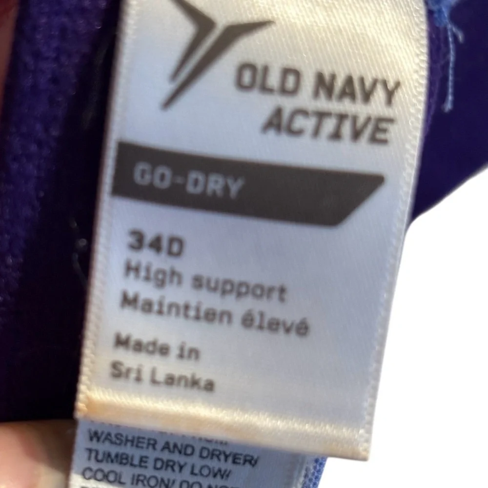 Old Navy Women's Purple/Blue Sports Bra Racerback size 34D